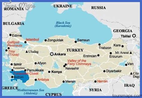 Turkey Map Tourist Attractions - ToursMaps.com