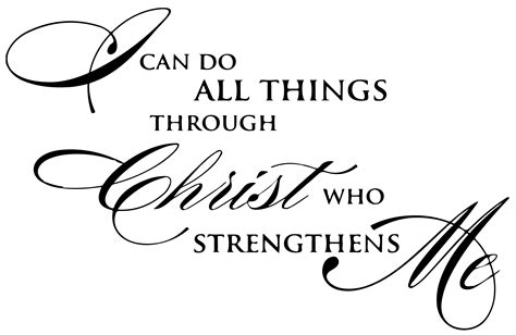 I can do all things through christ who strengthensâ ¦ Vinyl Decal Sticker Quote - Large - Black ...