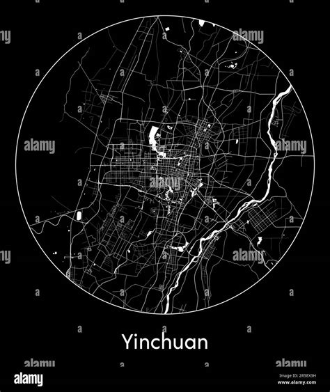 City Map Yinchuan China Asia vector illustration Stock Vector Image ...