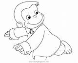 Running George Coloring Page For Kids  Free Curious Printable sketch template