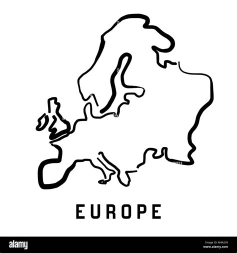 Europe simple map outline - smooth simplified continent shape map vector Stock Vector Image ...