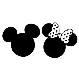 5" MICKEY & MINNIE SILHOUETTE Vinyl Decal Sticker Car Window Laptop ...