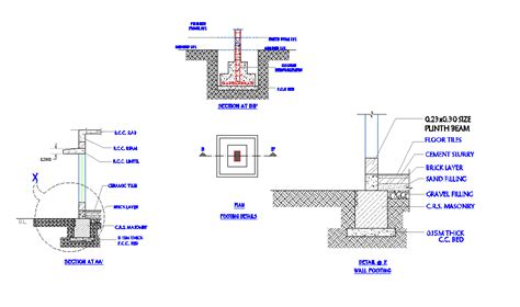 Wall Footing Plan Dwg File Cadbull - Riset