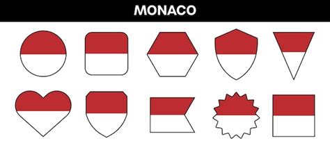 Premium Vector | Monaco flag colors on different shapes Vector Monaco ...