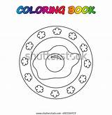 Omelette Coloring Book Page Educate Stock Vector Royalty Free  sketch template