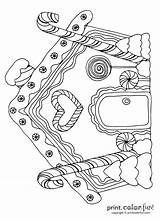Gingerbread House With candy Canes  Coloring Page Print Color Fun sketch template