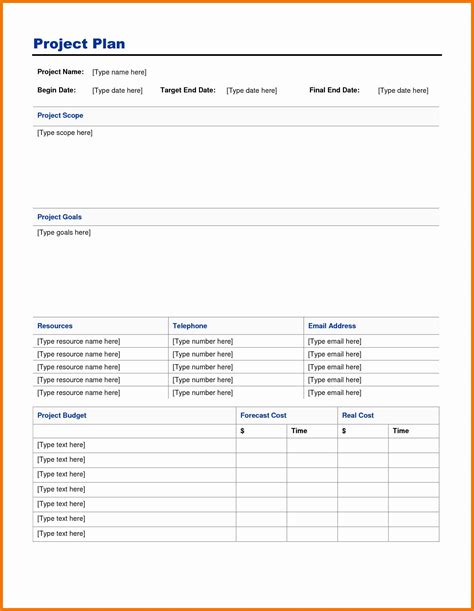 Project Plan Template Microsoft Word Best Of Free Project Plan Template Word Vi… | Project ...