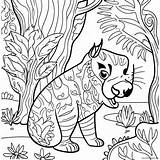 Colorful Amate Bark Animal Scene Coloring Page 39954 31603 sketch template