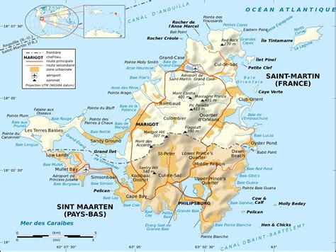 Mapa de la isla de San Martín - Tamaño completo | Gifex