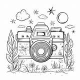 Camera coloring Page Stock Illustration Of Elements  sketch template