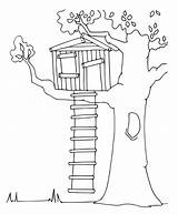 Treehouse Coloring Page sketch template