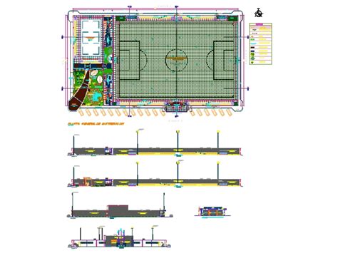 Campo deportivo en AutoCAD | Descargar CAD (1.03 MB) | Bibliocad