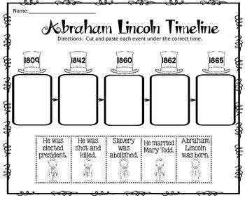 Abraham Lincoln Timeline Cut and Paste FREEBIE! You might be interest ...