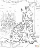Printable Jesus Heals Coloring Page sketch template