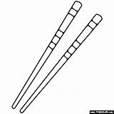 Chopsticks Coloring Page sketch template