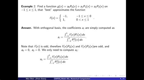 ch8 6. Examples of orthogonal basis functions. Wen Shen - YouTube