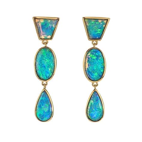 Katherine Jetter Classic Opal Drop Earrings | From a unique collection of vintage dangle ...
