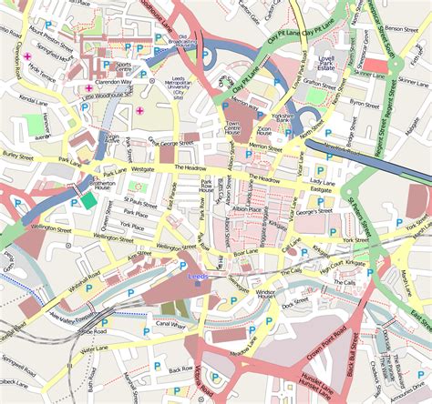 Map of Leeds, UK - Free Printable Maps