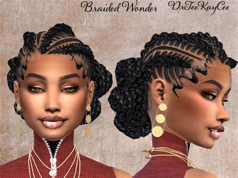 drteekaycee's Braided Wonder II | Sims 4 black hair, Sims 4 afro hair, Sims