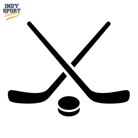 800x800 Hockey Puck And Stick Crossed Silhouette