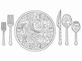 Silverware Coloring Pages sketch template