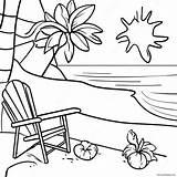Tropical Beach Luau Coloring Page 7541 6002 sketch template