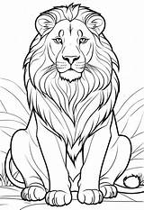 Lion Coloring Page For Kids – Color My Pages sketch template