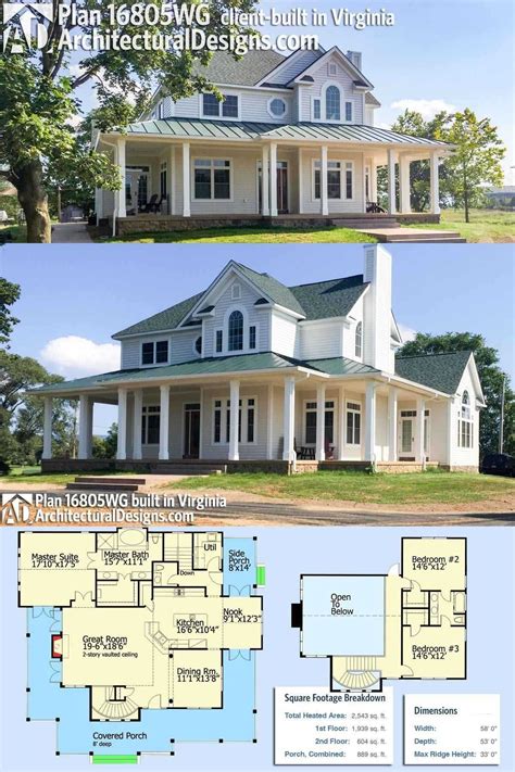 Rustic Farmhouse Plans With Wrap Around Porch / Farm house porches are ...