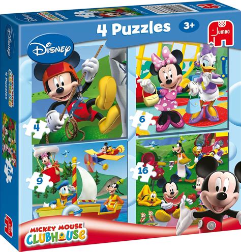 Disney Mickey Mouse Clubhouse 4-in-1 Jigsaw Puzzles (4 / 6 / 9 / 16 Pieces): Amazon.co.uk: Toys ...