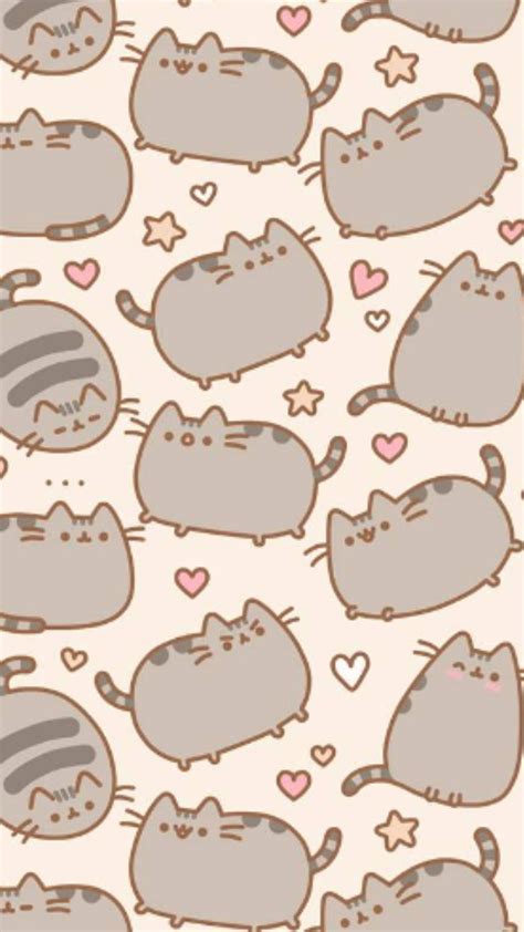 Strawberry pusheen, cat, cute, kawaii, kitty, pastel, peach, pink, pusheen, strawberry, HD phone ...