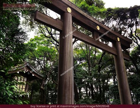 Torii gate of Meiji Shrine in Tokyo. Stock Photo MXI26548