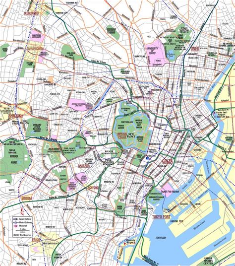 Tokio mapa da cidade - mapa da Cidade de Tokio (Kantō - Xapón)