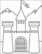 Easy How To Draw A Castle Tutorial And Coloring Page  sketch template