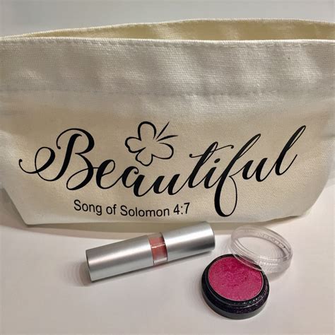 Beautiful Christian Makeup Bag Song of Solomon 4:7 Canvas Zipper Bag ...