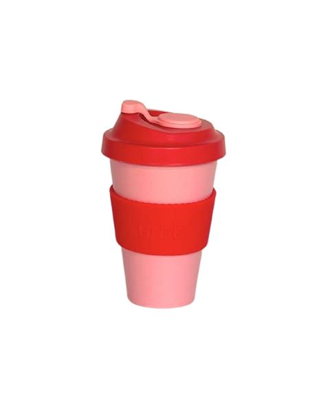 cherry + blush | urbb | biodegradable bamboo coffee cup