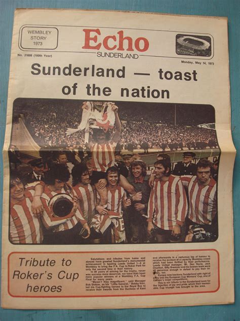 Special edition of the Sunderland Echo, celebrating Sunderland F.C. victory in the F.A. Cup May ...