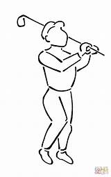 Dibujo De Jugando Al Golf Para Colorear  Dibujos sketch template