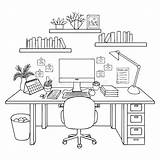 Coloring Office Sketch Page sketch template