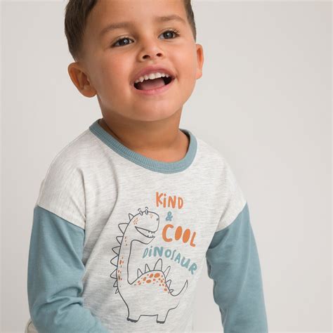 Pack of 3 t-shirts in cotton with long sleeves, multi-coloured, La Redoute Collections | La Redoute