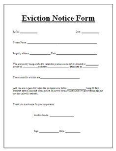 8 Eviction Notice Forms ideas in 2022 | eviction notice, being a landlord, letter templates