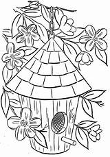 Free Printable Bird House Coloring Pages sketch template