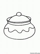 Olla Colorir Panela Dibujo Ollas Cocina Utensilios Cacerola Desenhos  sketch template