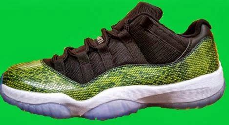 THE SNEAKER ADDICT: 2014 Air Jordan 11 Low Green Snakeskin Sneaker ...