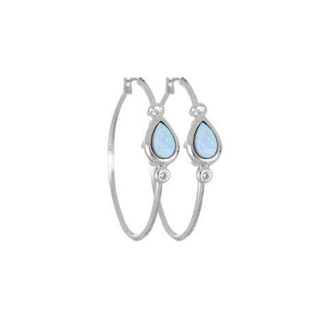 Opalas do Mar Collection - Blue Opal Pear Hoop Earring – John Medeiros Jewelry Collections