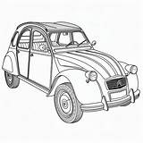 Car Cars Citroen Coloring Drawing Svg Pixabay Openclipart Classic Book  sketch template