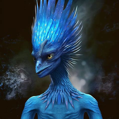 ArtStation - Blue Avian Alien