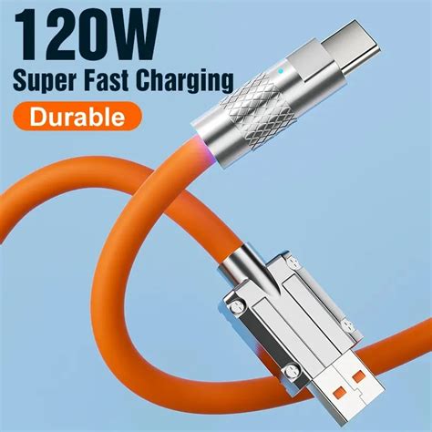 Hot Sale Super Fast Charging Cable 120w Usb Cable Zinc Metal Alloy ...