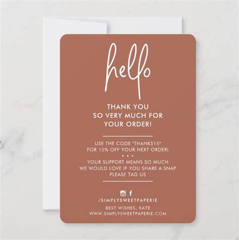 BUSINESS THANK YOU modern hello clay white ink | Zazzle.com | Packaging ideas business, Business ...