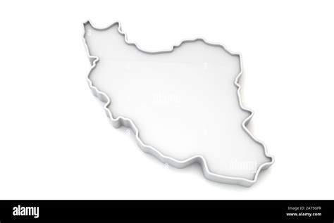 Simple white 3D map of Iran. 3D Rendering Stock Photo - Alamy