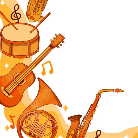 Musical Instrument PNG Image, Musical Instruments Retro Rock Music Border, Music, Musical ...